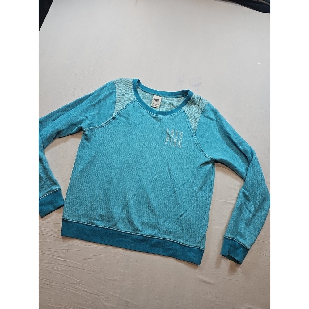 LOVE PINK‎ Victoria Secret Womens Sweater Small Adult Pullover Aqua/Green